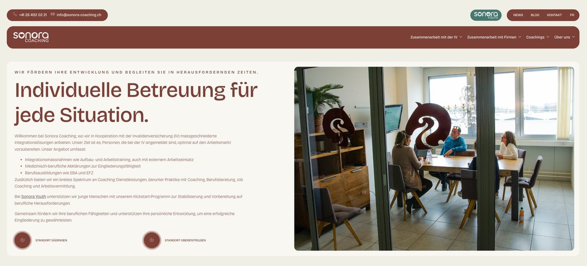 Sonora Coaching Webseite, Integrationscoaching