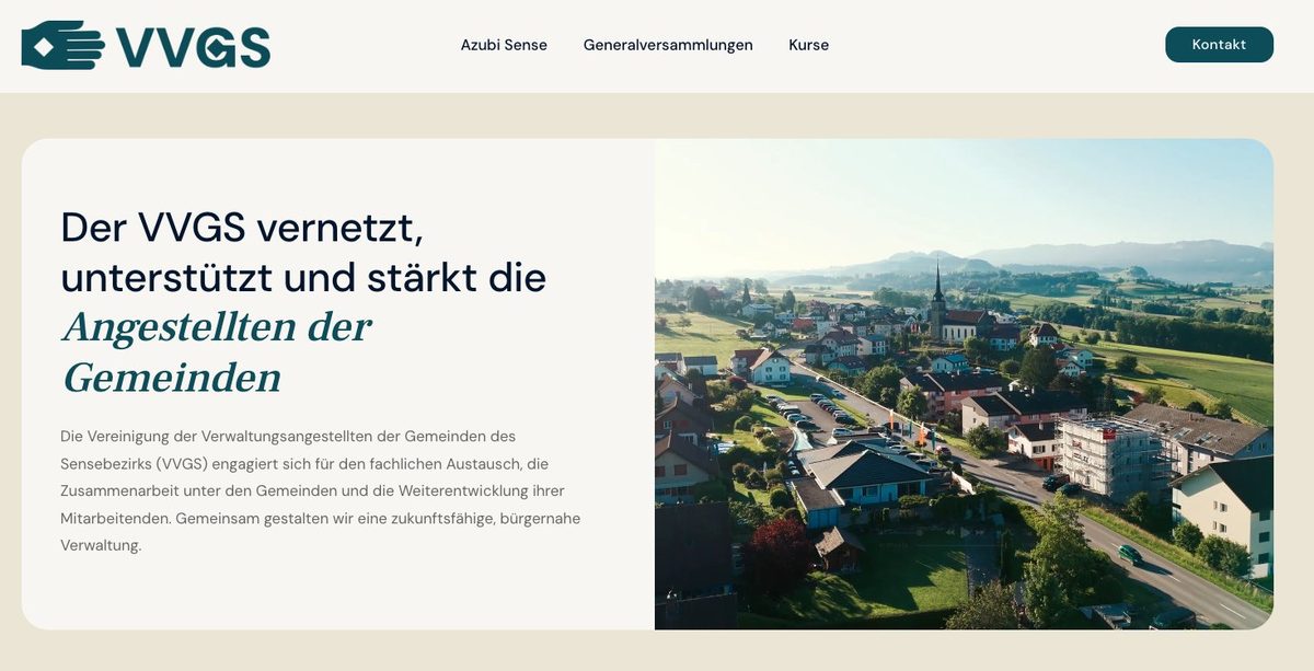 VVGS Webseite, Vereinigung der Verwaltungsangestellten Sensebezirk